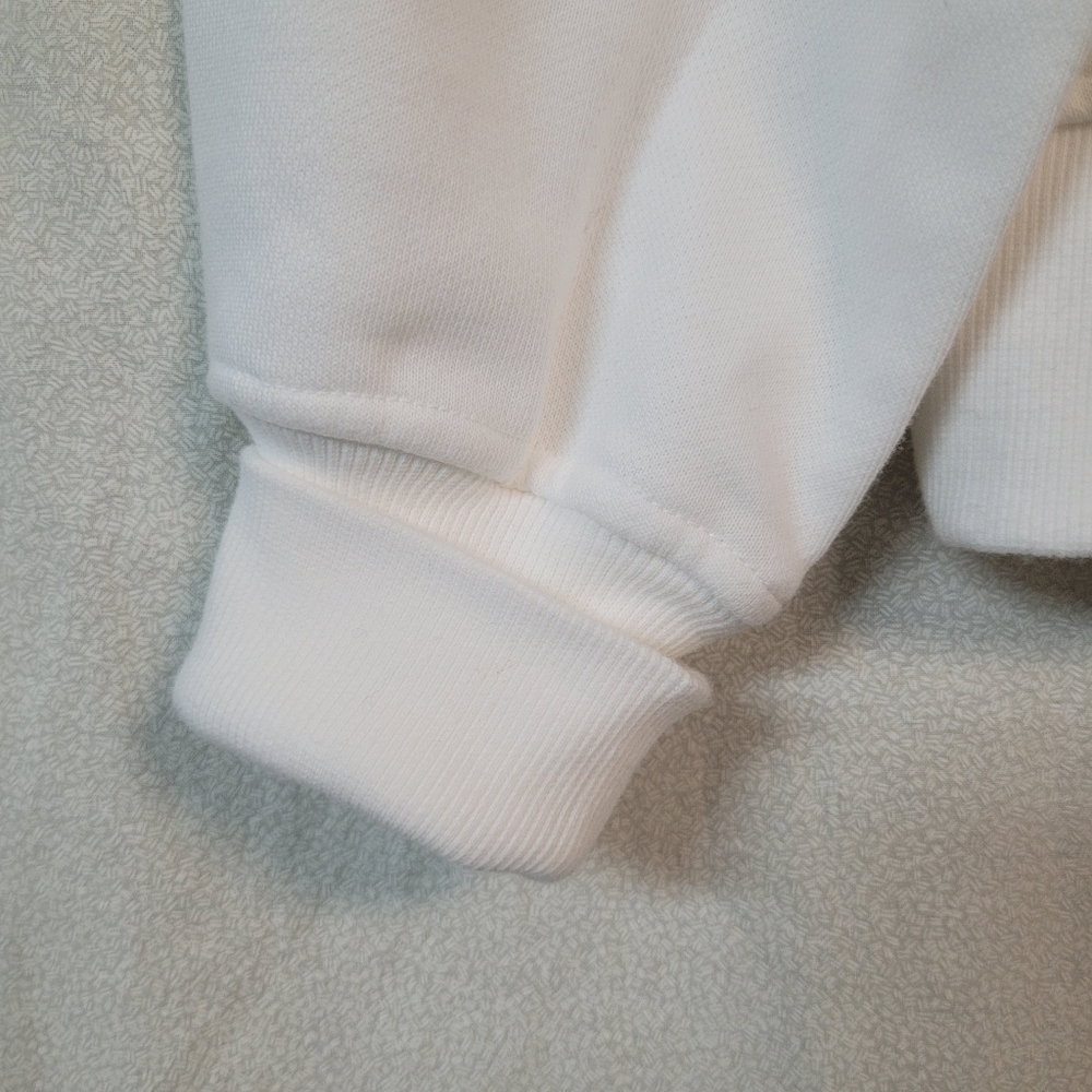 NEW! Elegant White Lace Crochet Trim Casual Sweatshirt Boho Cottagecore, XS - Picture 4 of 9